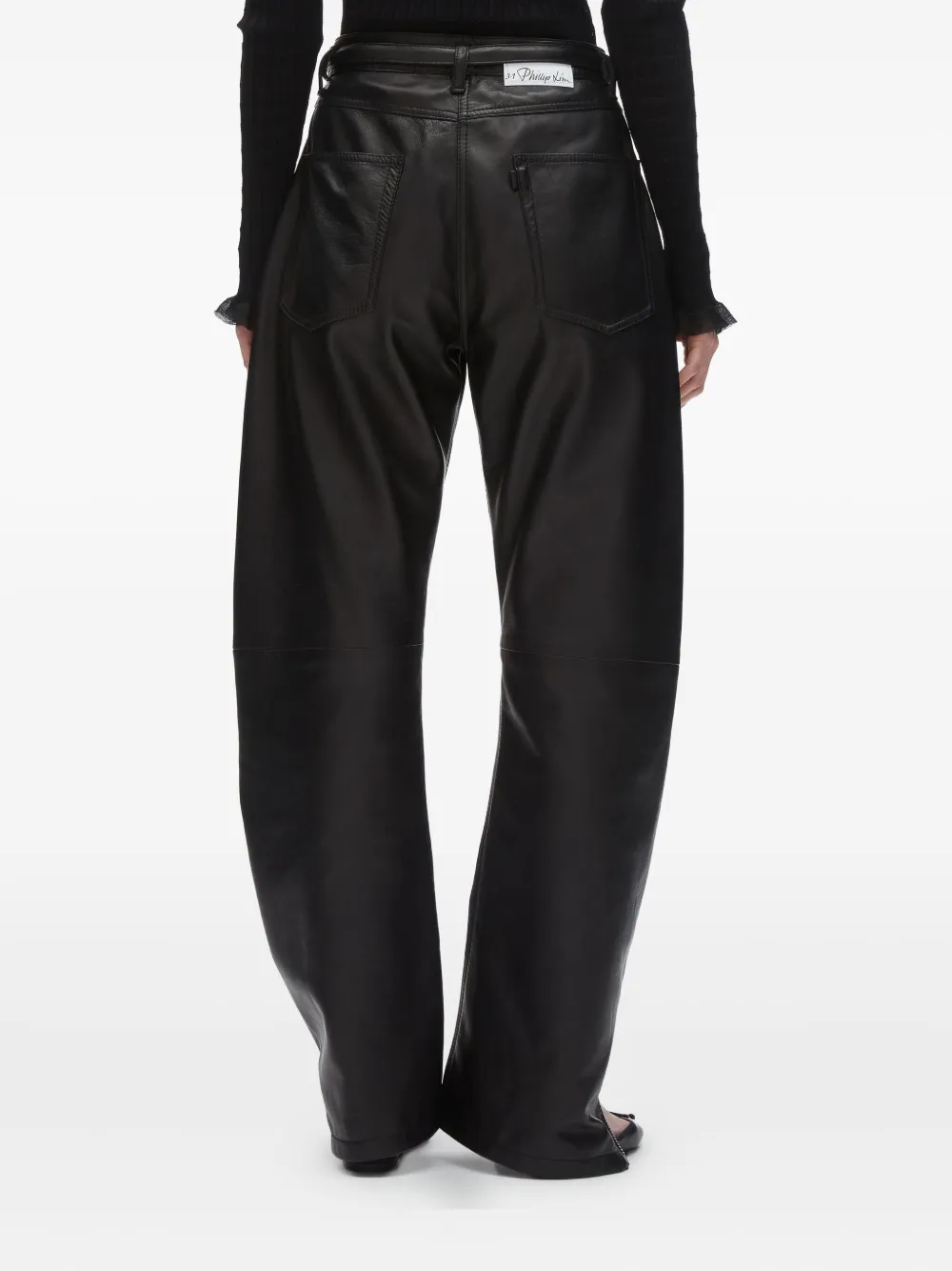 3.1 Phillip Lim zip-detail leather trousers Zwart