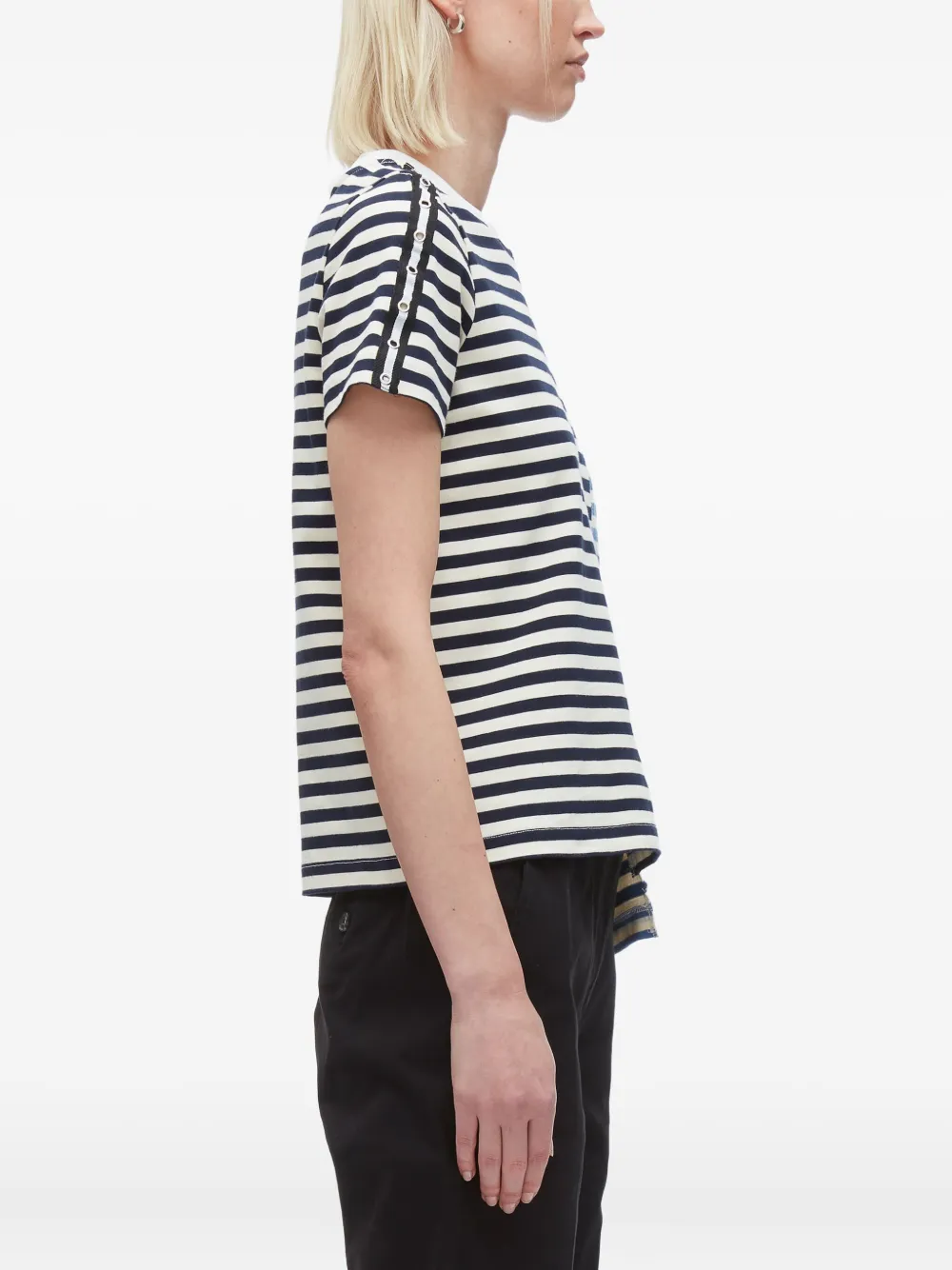 3.1 Phillip Lim striped panelled T-shirt Zwart