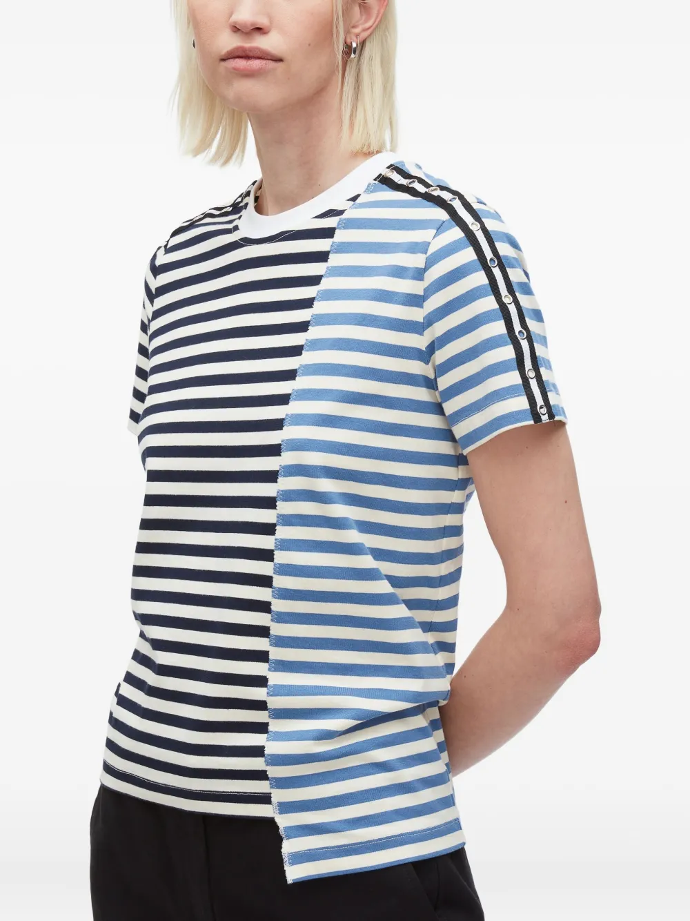 3.1 Phillip Lim striped panelled T-shirt Zwart