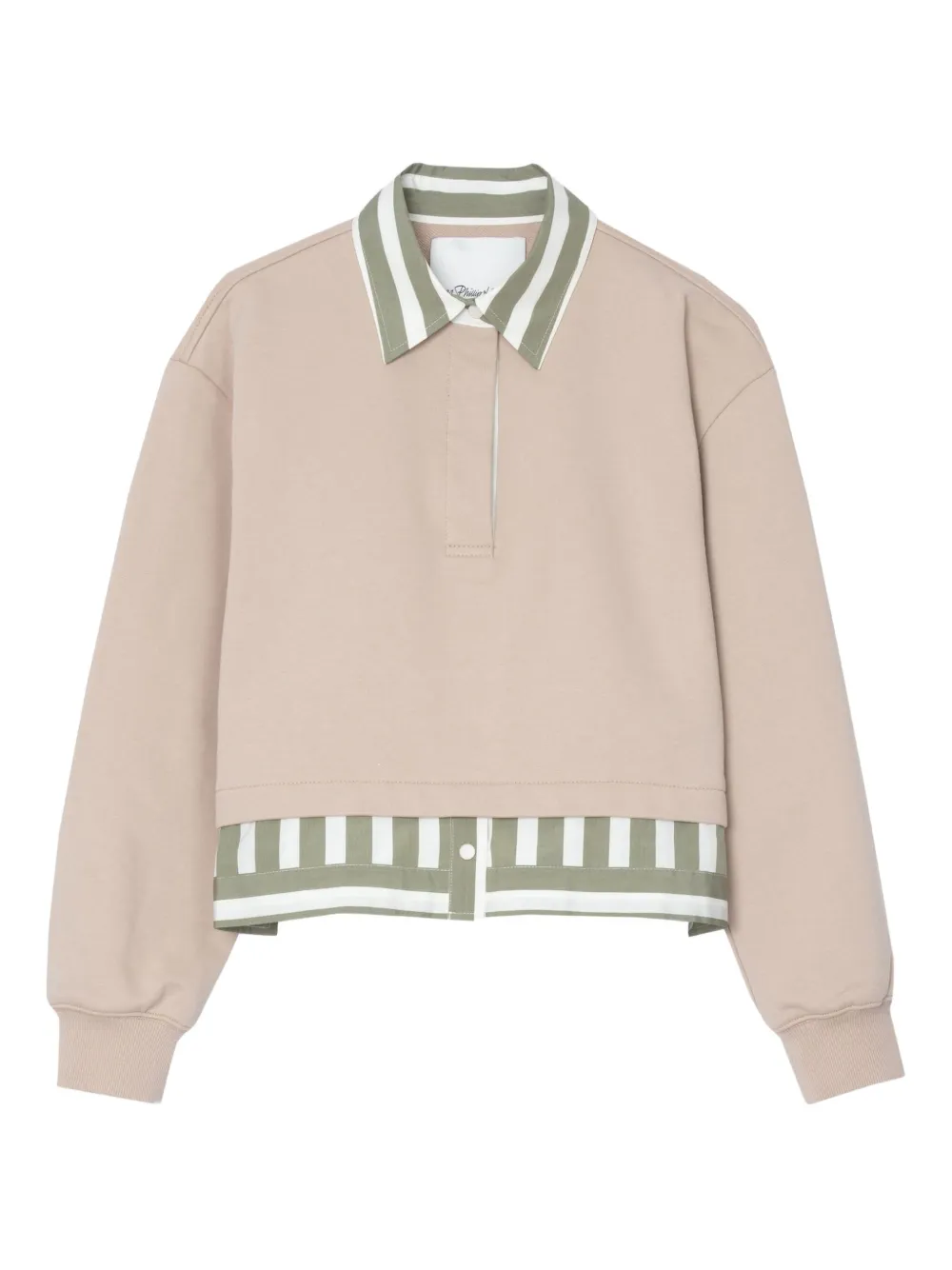 3.1 Phillip Lim Polo-neck striped-panel top - ニュートラル 3.1 Phillip Lim Polo-neck striped-panel top - ニュートラル