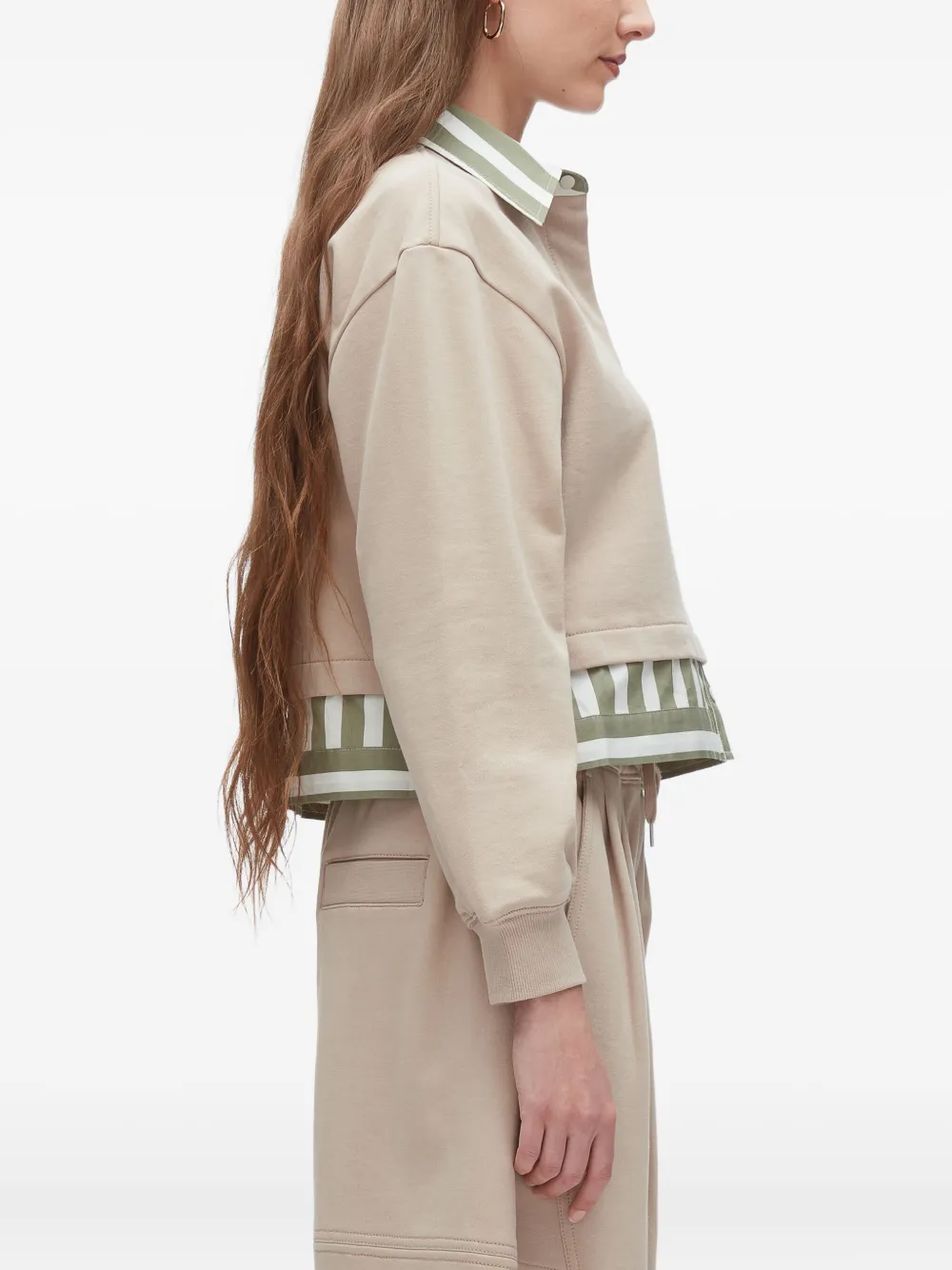 3.1 Phillip Lim Polo-neck striped-panel top Beige