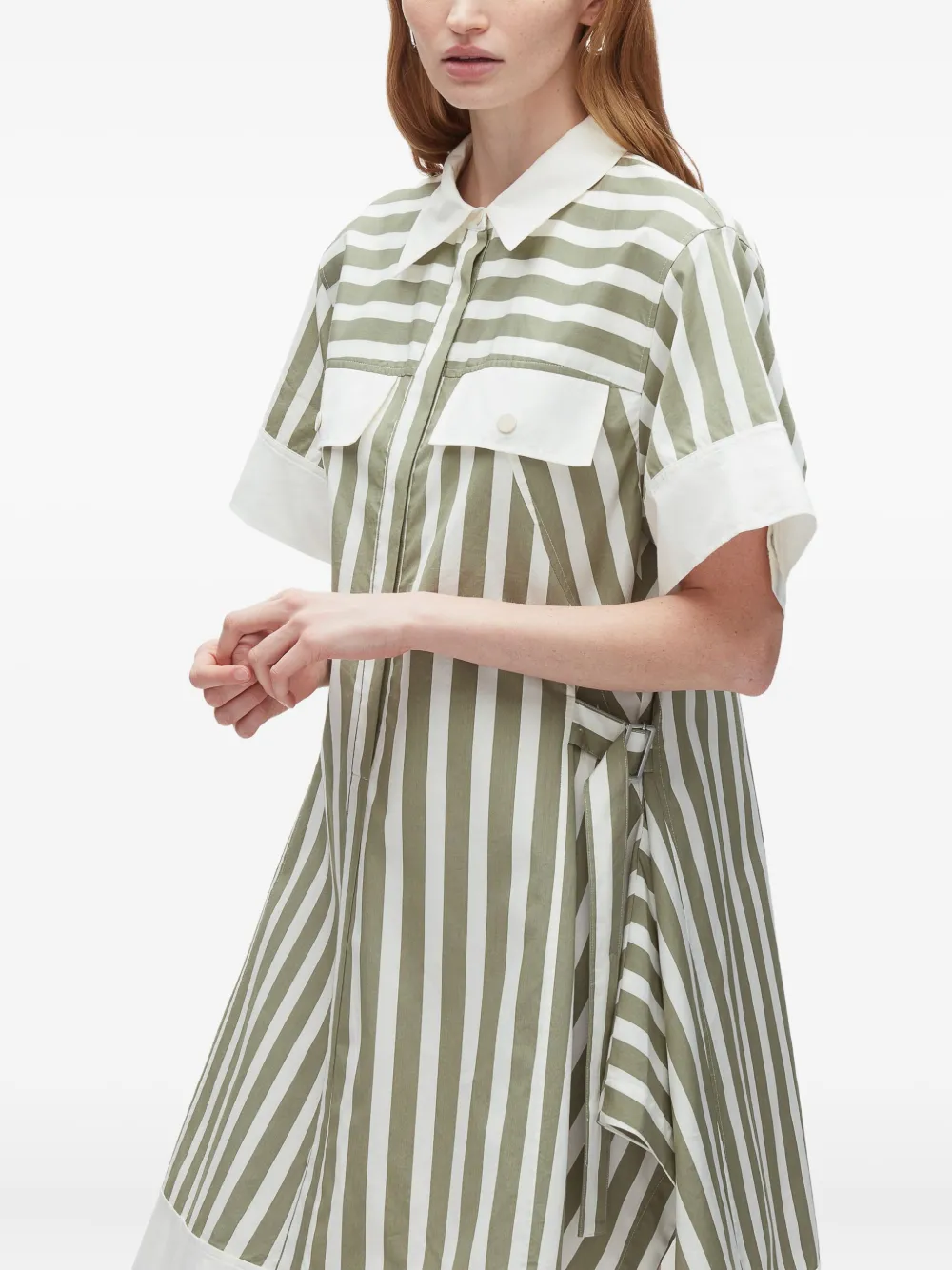 3.1 Phillip Lim striped shirt dress Groen