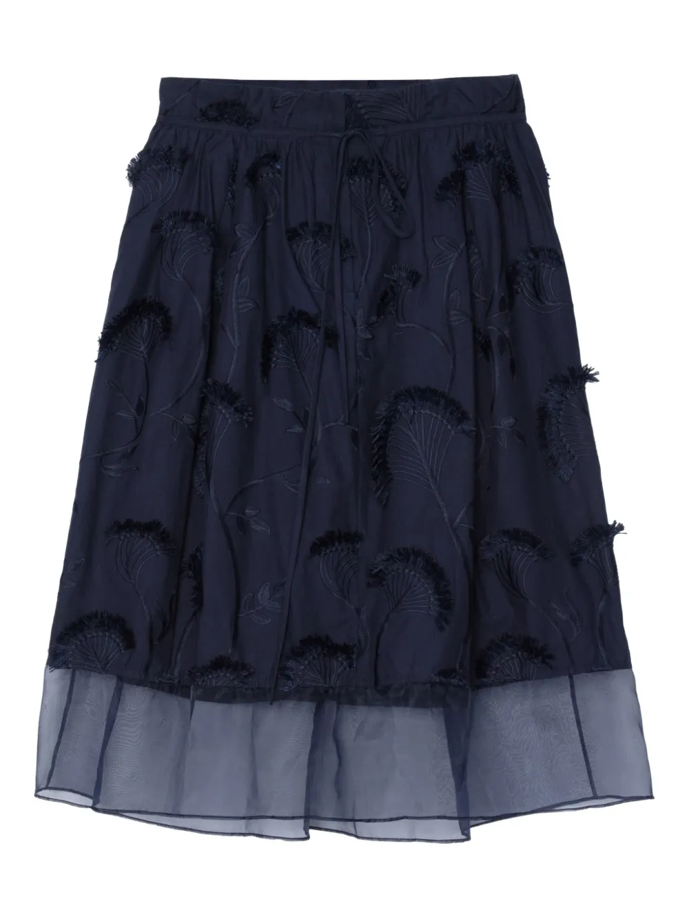 3.1 Phillip Lim embroidered layered midi skirt Blauw