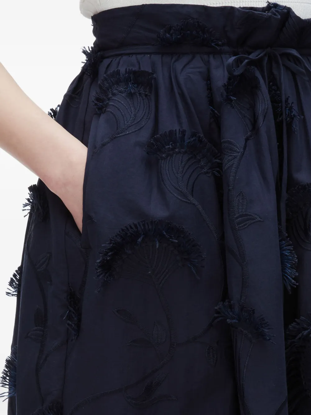 3.1 Phillip Lim embroidered layered midi skirt Blauw