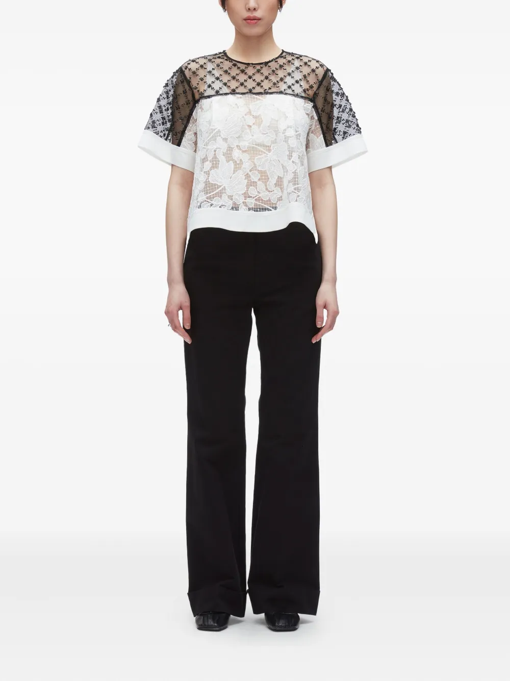 3.1 Phillip Lim beaded lace top Wit