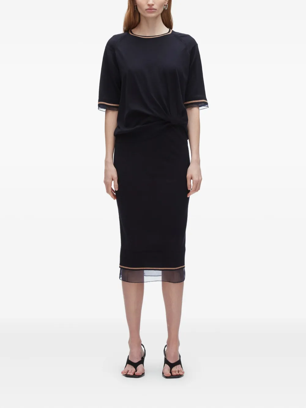 3.1 Phillip Lim twist-detail wool dress Blauw