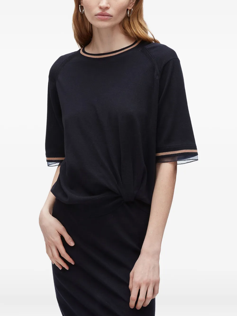 3.1 Phillip Lim twist-detail wool dress Blauw