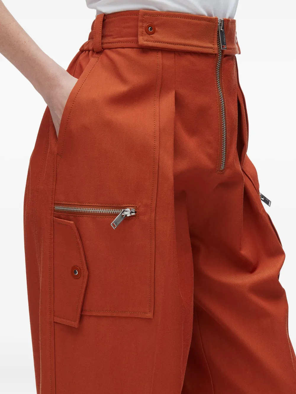 3.1 Phillip Lim pleated zip-fly trousers Oranje