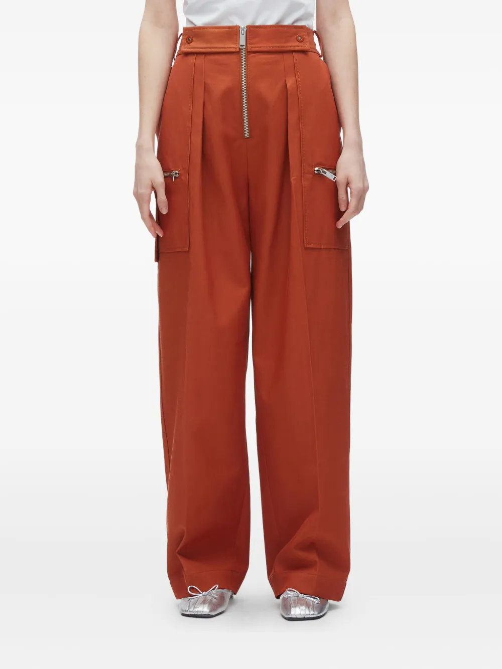 3.1 Phillip Lim pleated zip-fly trousers Oranje
