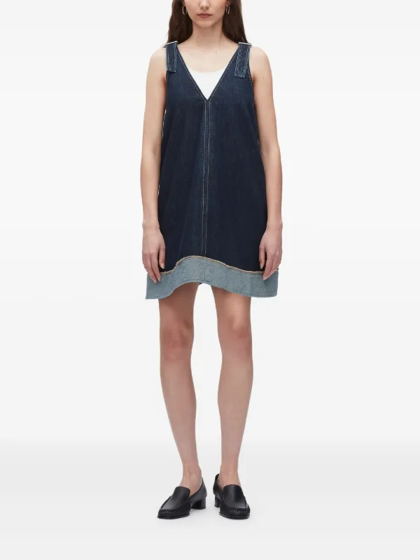 white christmas dresses Black Denim Tie Strap Fitted Mini Dress main image 0