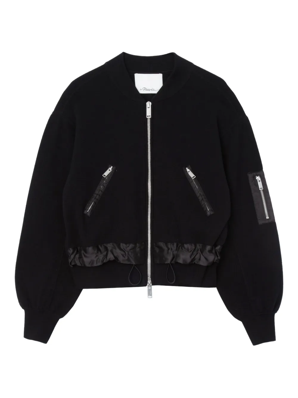 3.1 Phillip Lim zip-fastening balloon-sleeve jacket Zwart