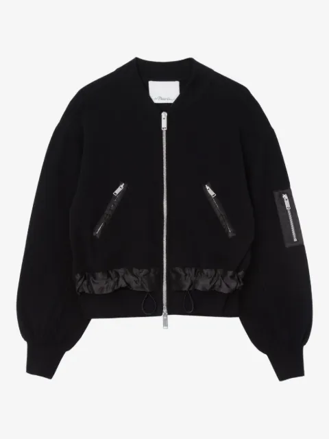 3.1 Phillip Lim chamarra con mangas farol y cierre