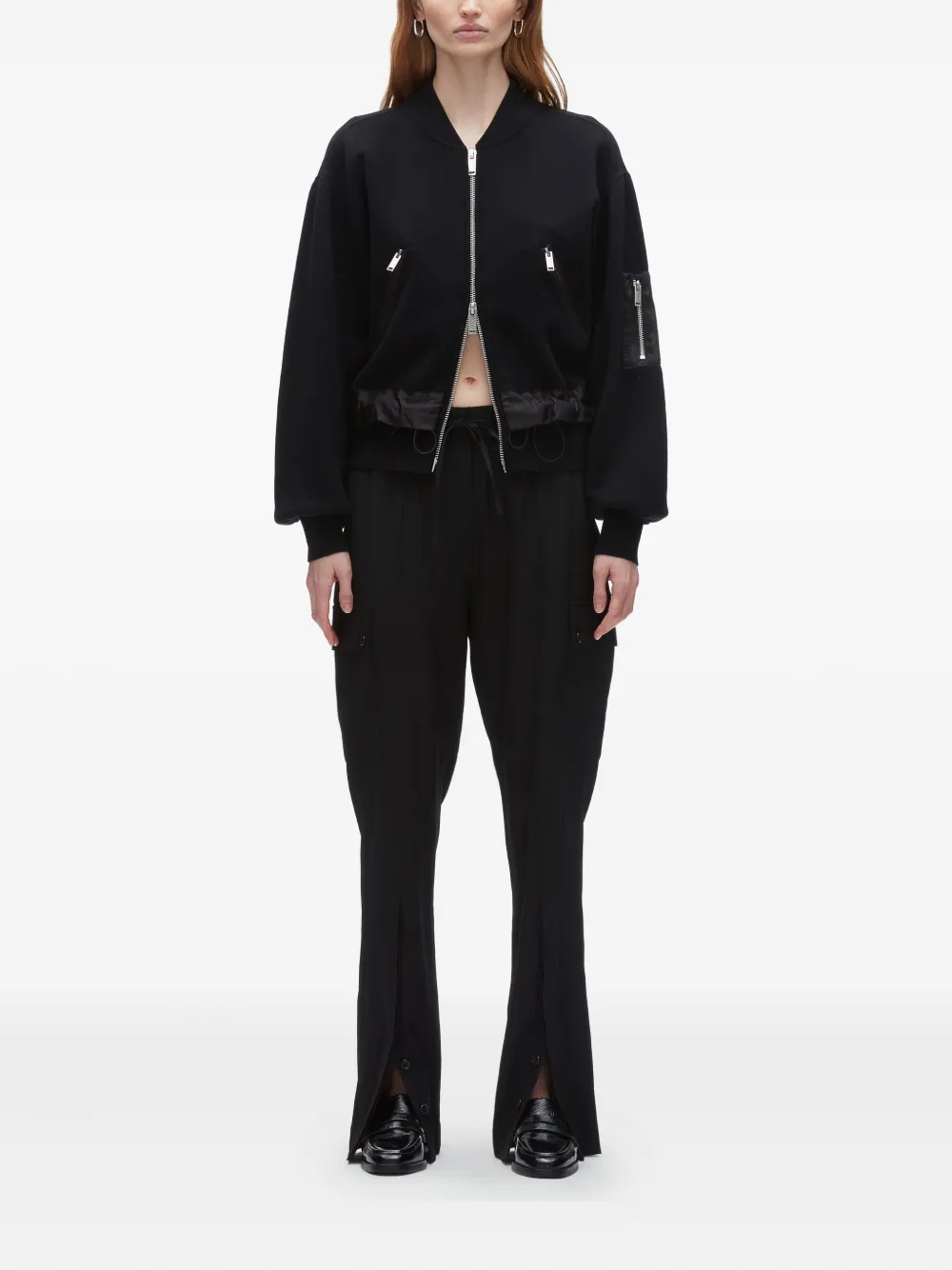3.1 Phillip Lim zip-fastening balloon-sleeve jacket Zwart