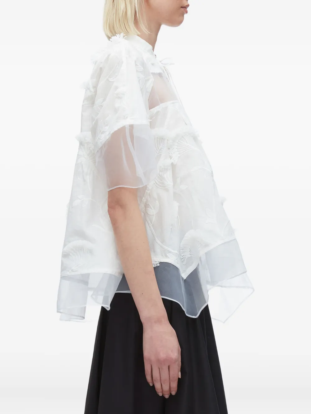 3.1 Phillip Lim floral-embroidered layered blouse Wit