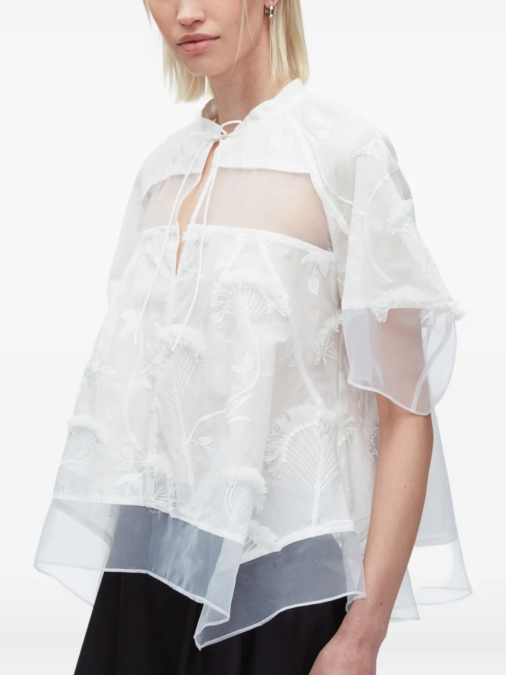3.1 Phillip Lim floral-embroidered layered blouse Wit