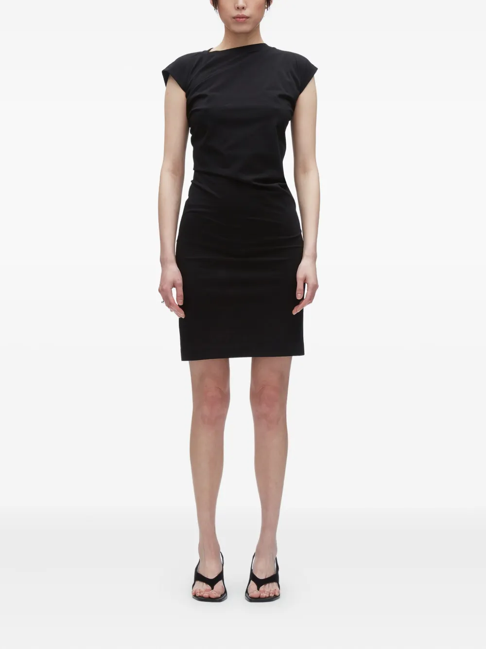 3.1 Phillip Lim Gedrapeerde midi-jurk Zwart