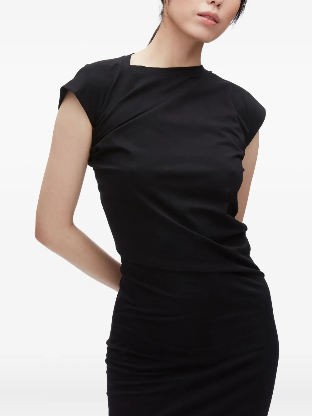 3.1 Phillip Lim Gedrapeerde midi-jurk Zwart