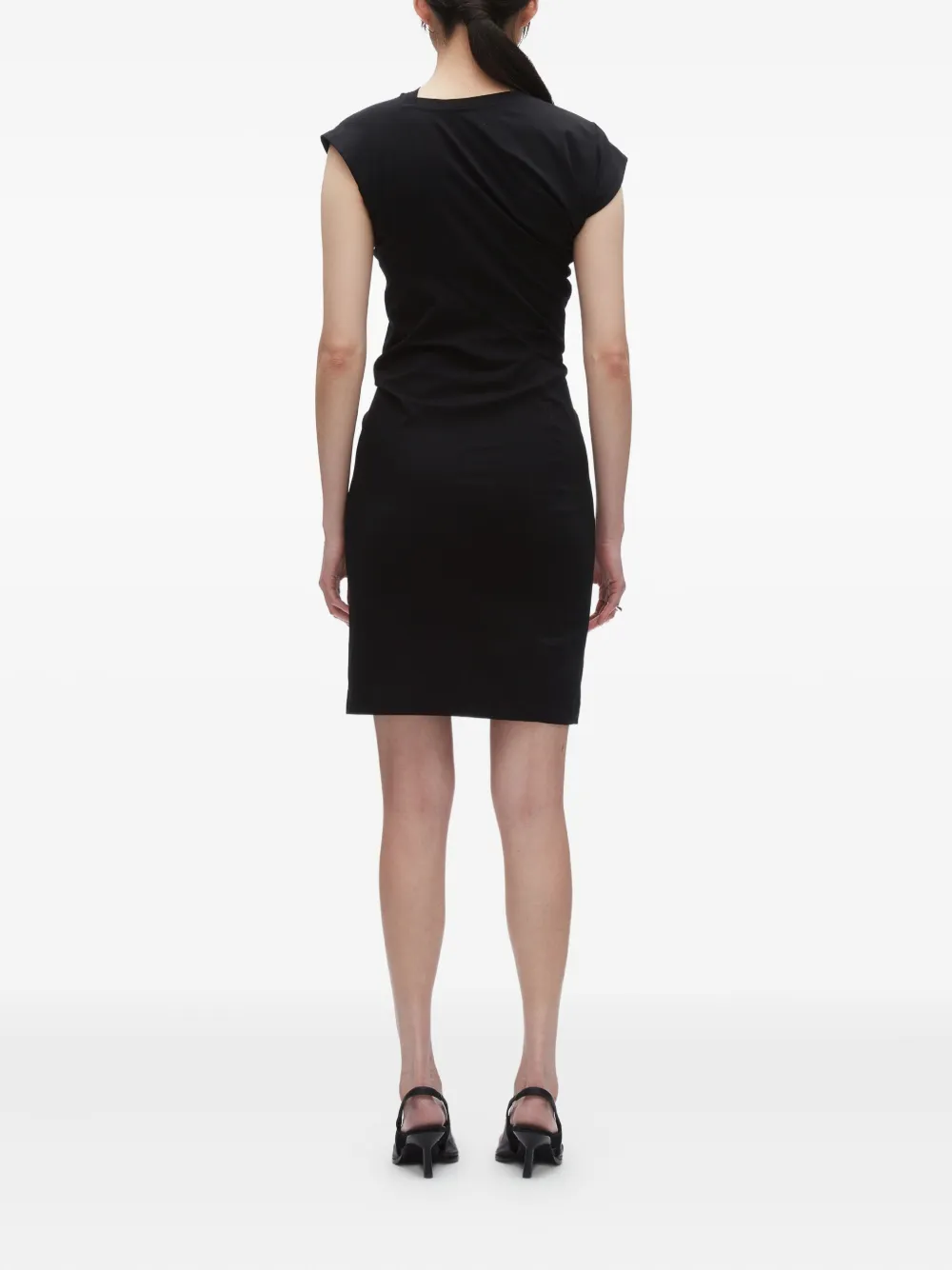 3.1 Phillip Lim Gedrapeerde midi-jurk Zwart