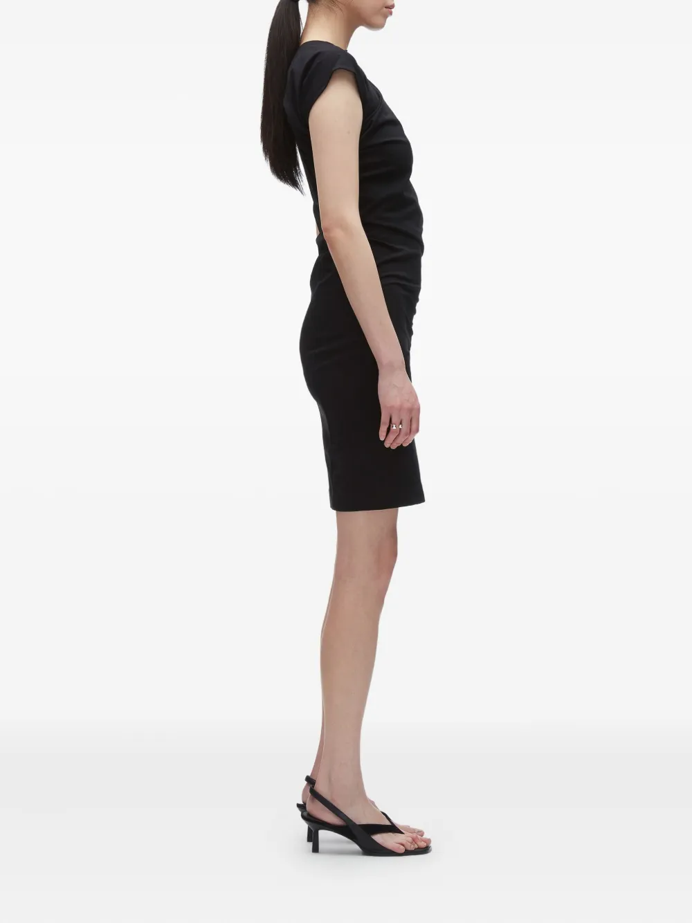 3.1 Phillip Lim Gedrapeerde midi-jurk Zwart