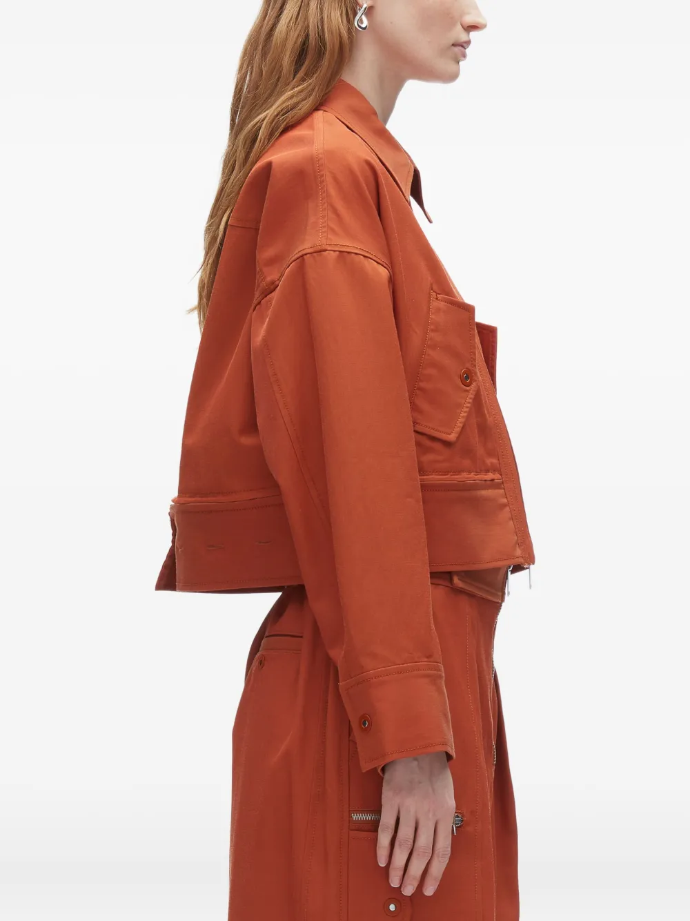 3.1 Phillip Lim zip-front pocket shirt jacket Oranje