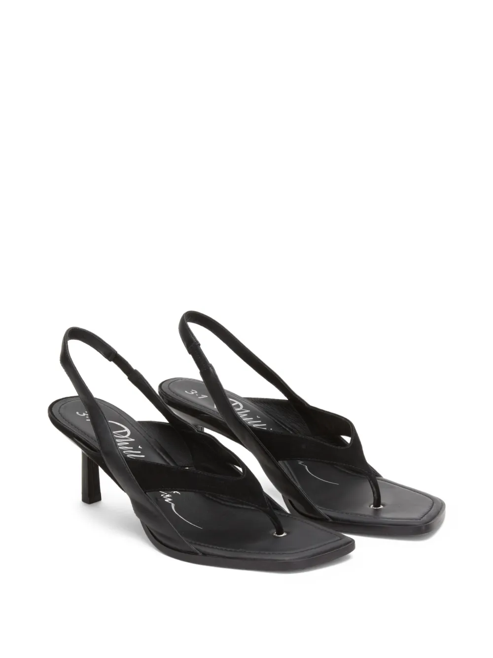3.1 Phillip Lim 68mm slingback leather sandals Black