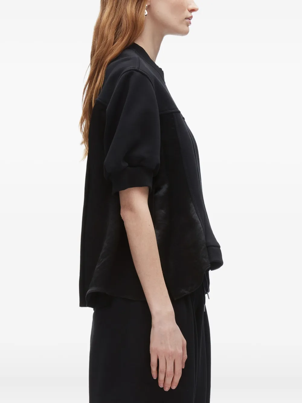 3.1 Phillip Lim panelled puff-sleeve T-shirt Zwart