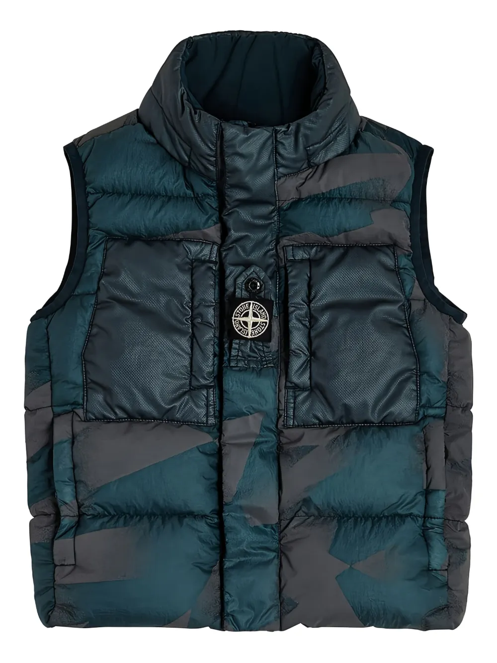 Stone Island Junior camouflage quilted gilet - Blue
