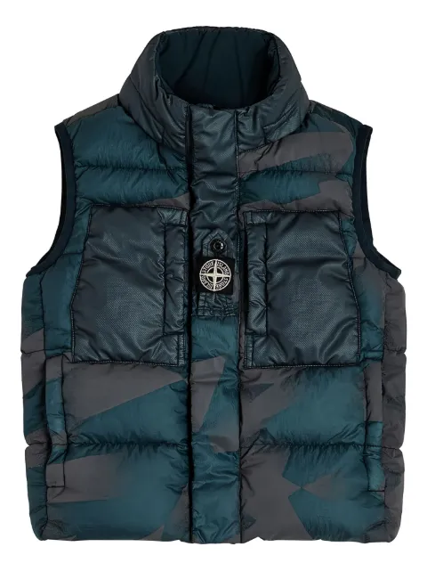 Stone Island Junior camouflage quilted gilet