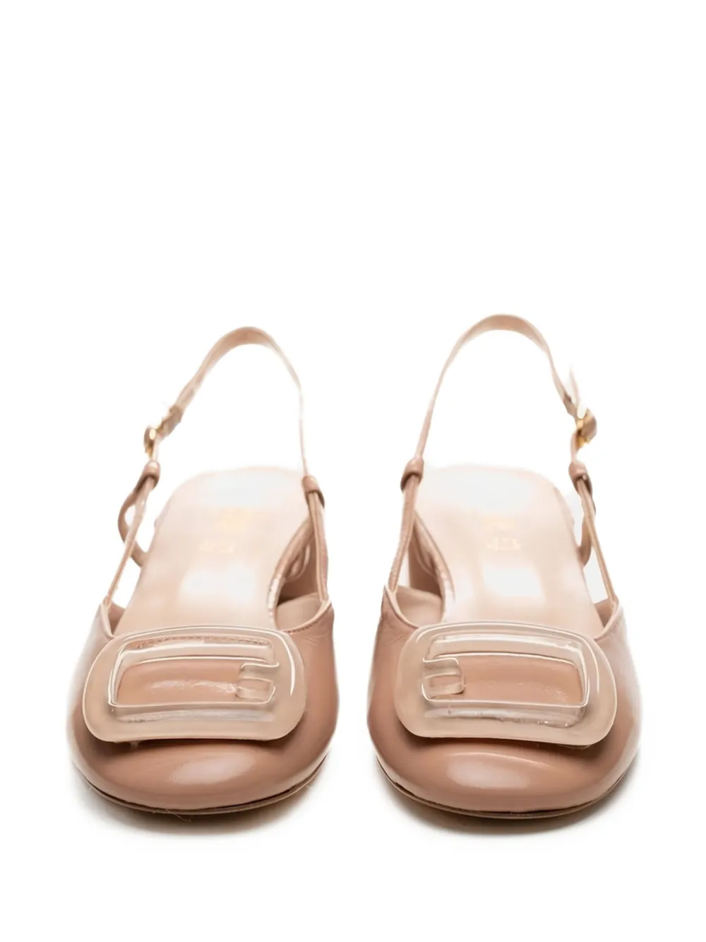 Poche Paris block-heel slingback pumps Neutrals
