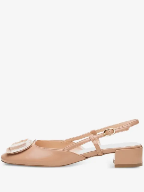 Poche Paris block-heel slingback pumps