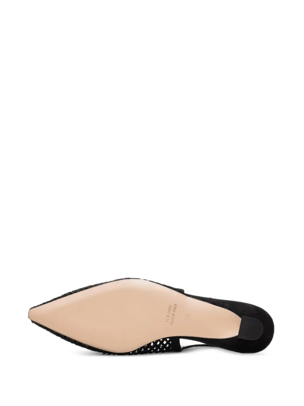 Poche Paris perforated slingback flat pumps Black