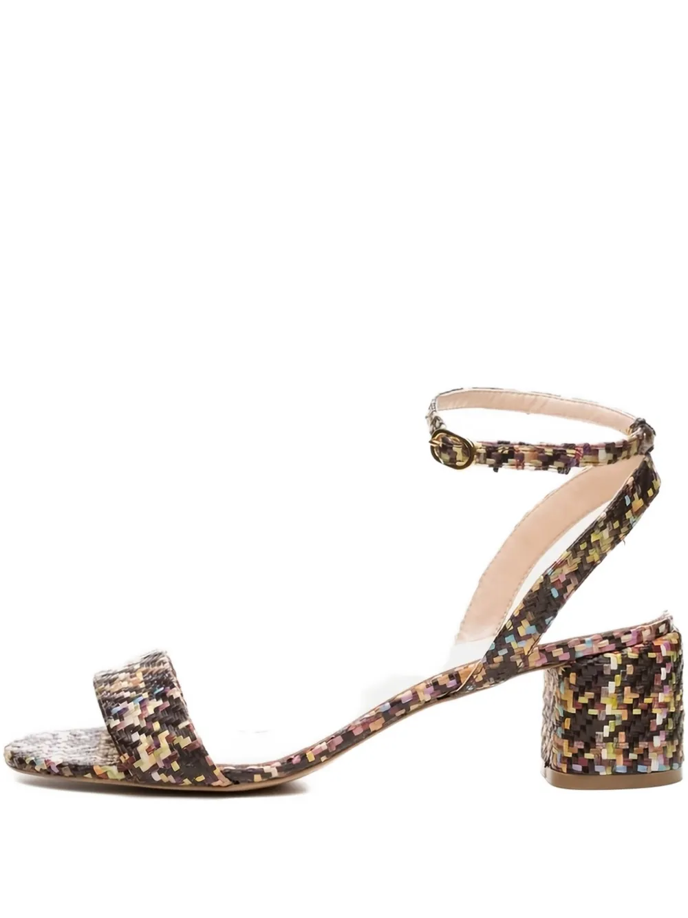 Poche Paris geometric-patterned block-heel sandals Black