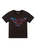 Emporio Armani Kids sequin-embellishment logo-detail T-shirt - Black