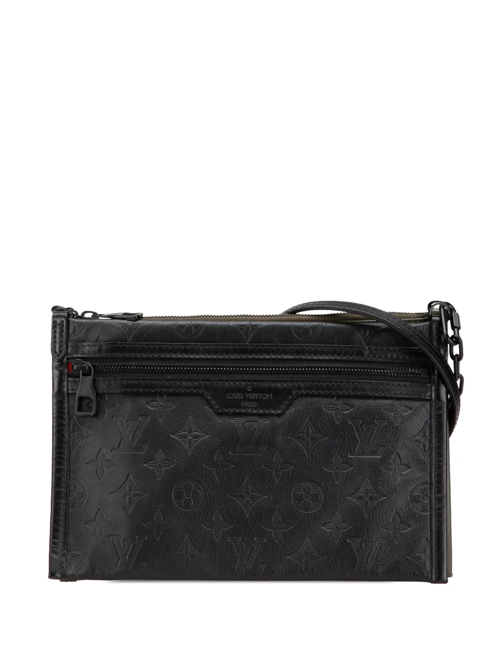 Louis Vuitton Pre-Owned 2019 Monogram Shadow Double Flat Messenger crossbody bag | Black | Image 1