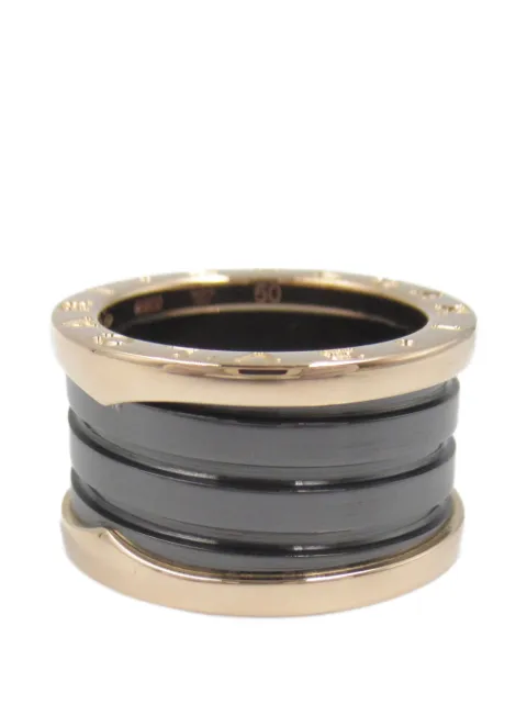 Bvlgari Pre-Owned 2010-2025 18K Rose Gold and Ceramic B.Zero1 Three Band ring