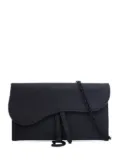 Christian Dior Pre-Owned 2022 Ultra Matte Calfskin Saddle Long Wallet With Chain crossbody bag - Black