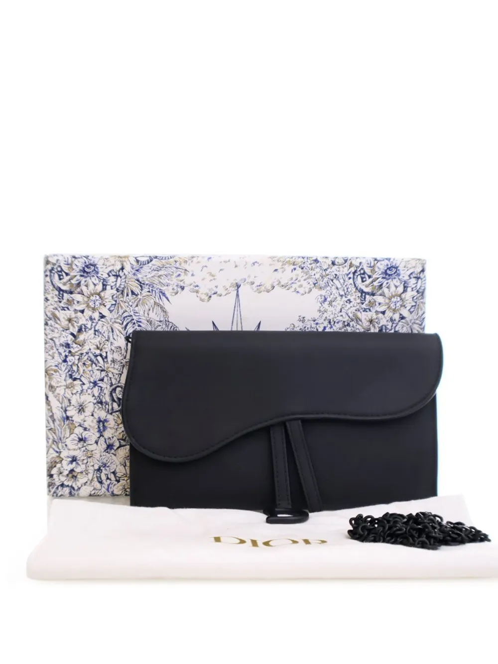 Christian Dior Pre-Owned 2022 Ultra Matte Calfskin Saddle Long Wallet With Chain crossbody bag | Pre-Owned | Image 2