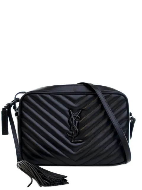 Saint Laurent Pre-Owned 2018 Chevron Calfskin Monogram Monochrome Lou Camera Bag crossbody bag