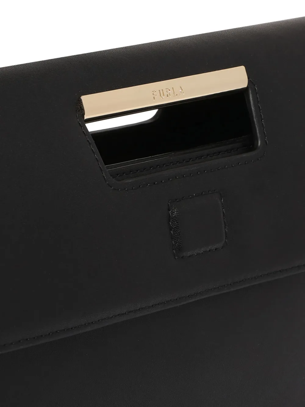 Furla top-handle leather clutch Zwart