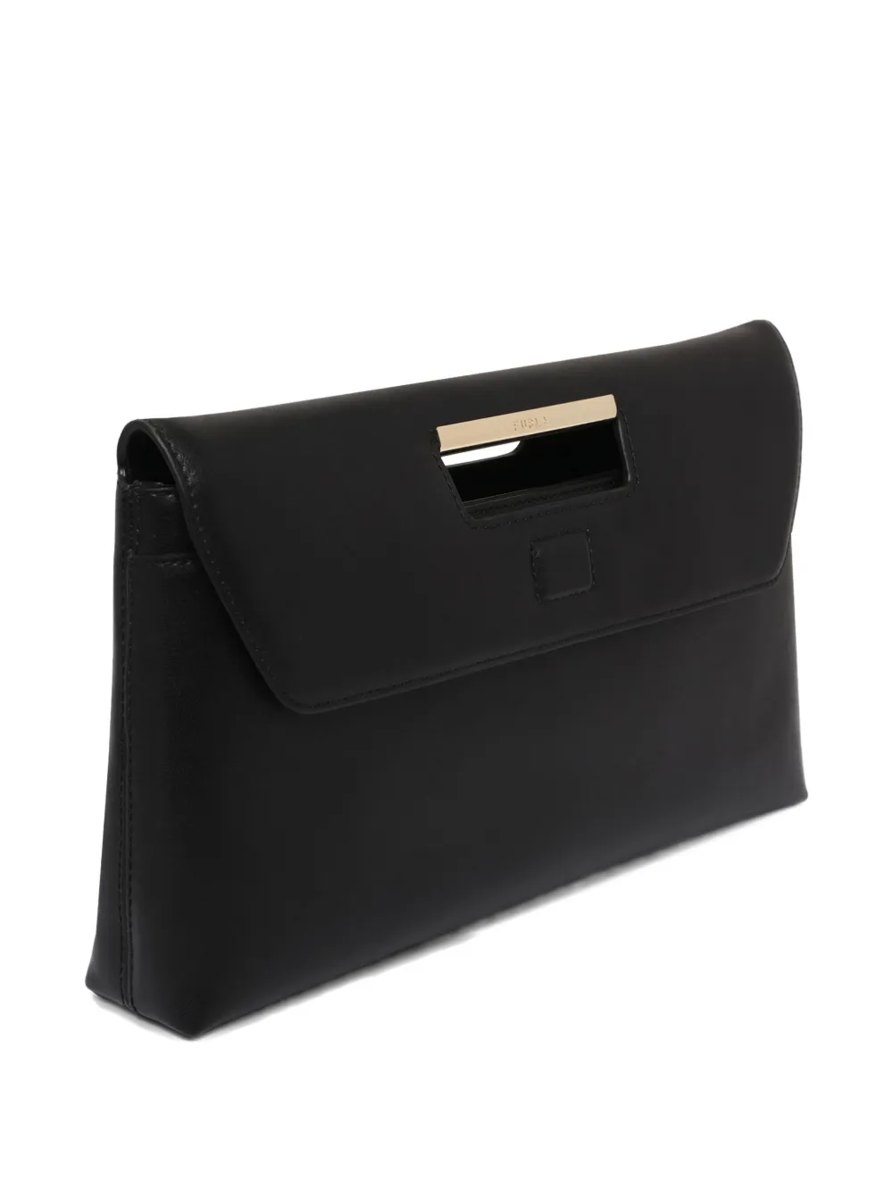 Furla top-handle leather clutch Zwart