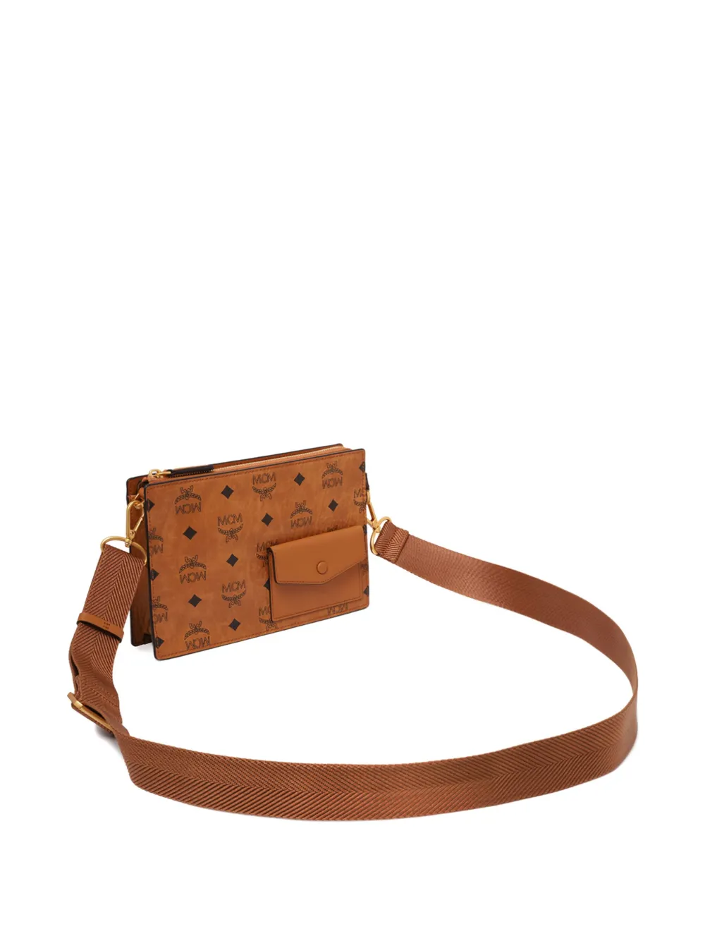 MCM Aren Standing crossbodytas Bruin