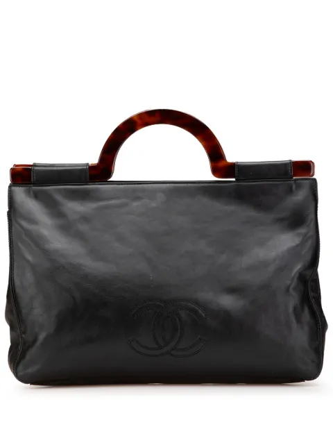 CHANEL Pre-Owned 1997-1999 CC Lambskin Tortoise Handle tote bag