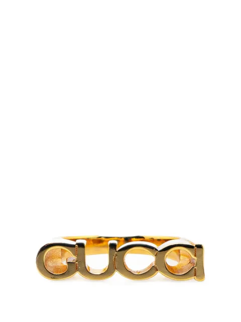 Gucci Pre-Owned 2021-2025 Gold Plated GUCCI Letter Ring costume ring