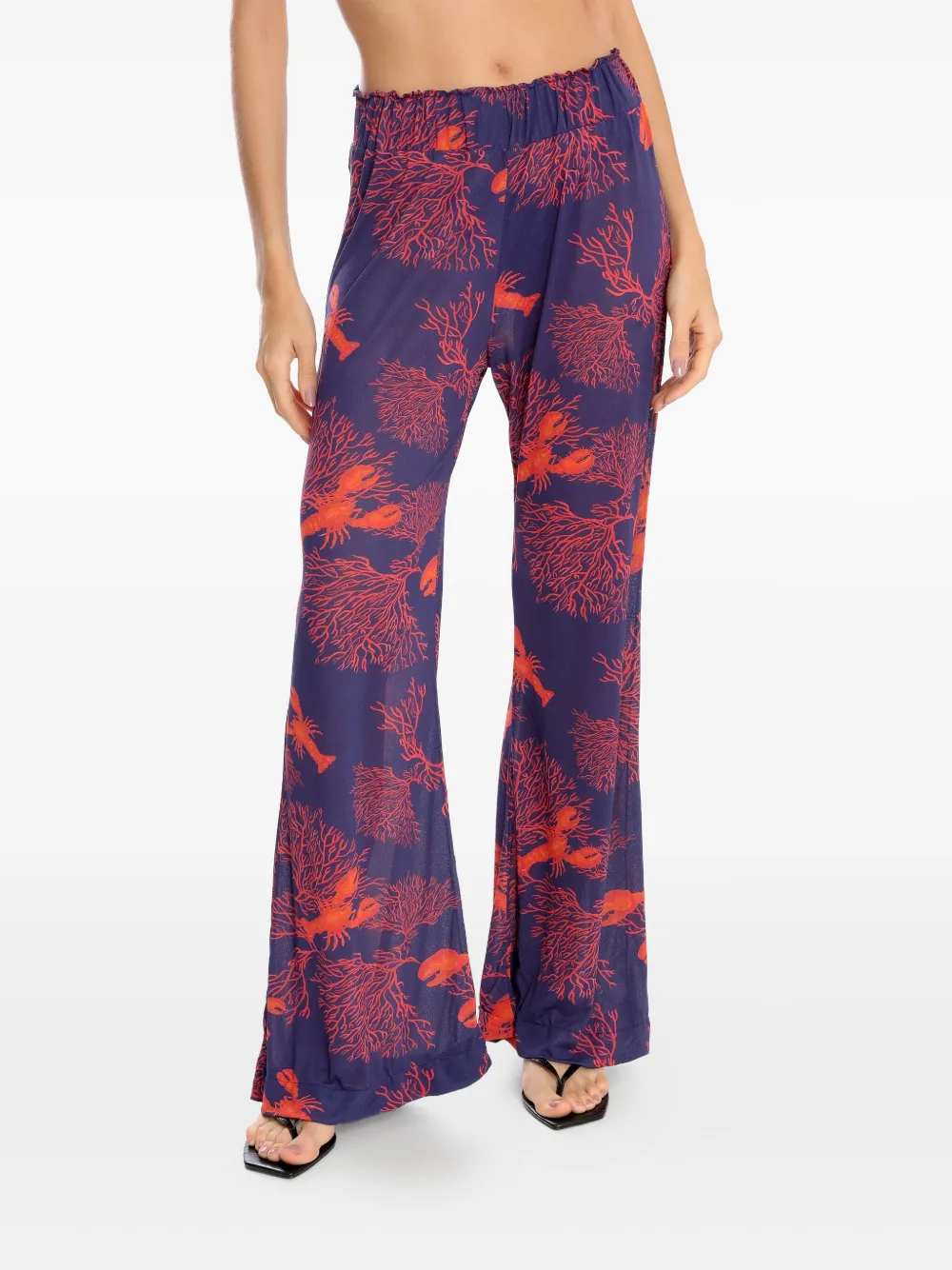 Brigitte Broek met grafische print Blauw