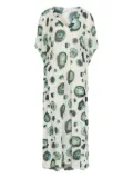 Brigitte graphic-print kaftan - White