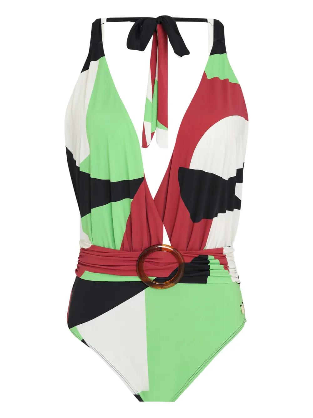 Brigitte Vivi badpak met geometrische print Groen