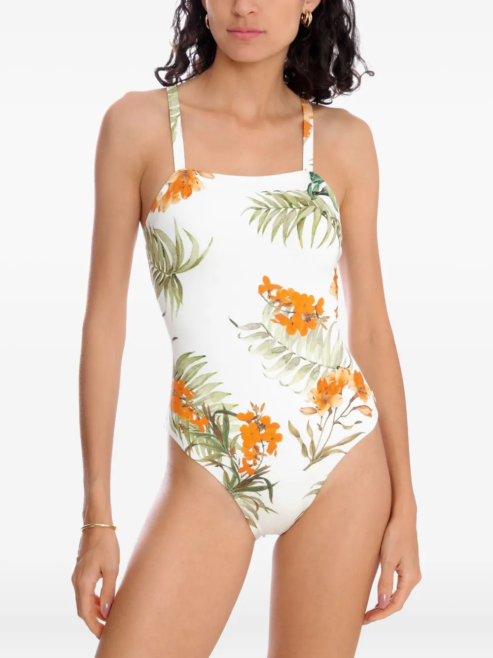 Brigitte Badpak met bloemenprint Beige