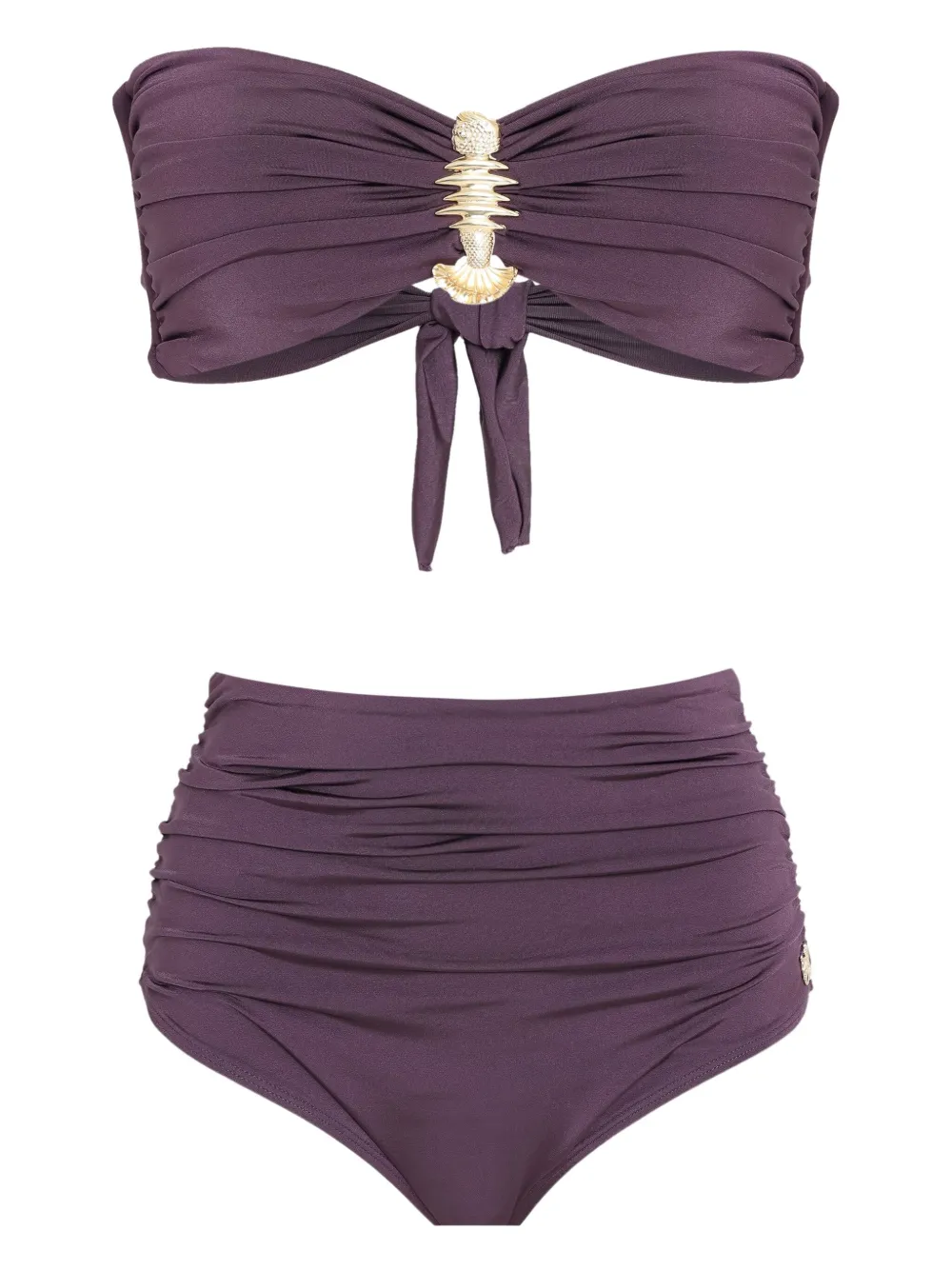 Brigitte embellished high-waisted bikini set | Purple | Image 1