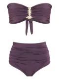 Brigitte embellished high-waisted bikini set - Purple