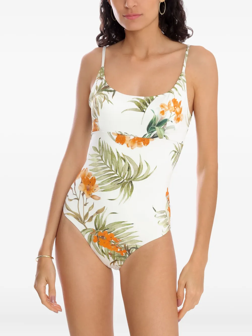 Brigitte Emilly badpak met bloemenprint Wit